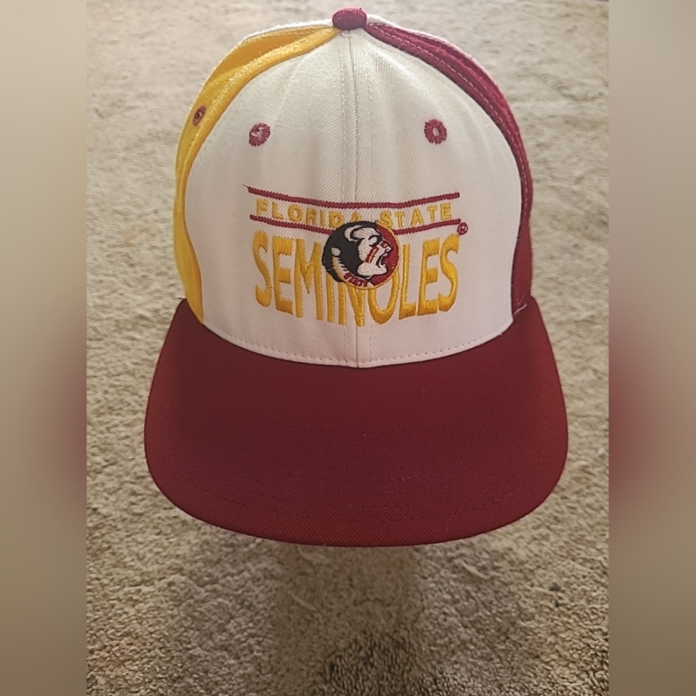 Vintage Flordia State Seminoles Two Tone All-Stat Designs Fitted Hat Size 7 3/8